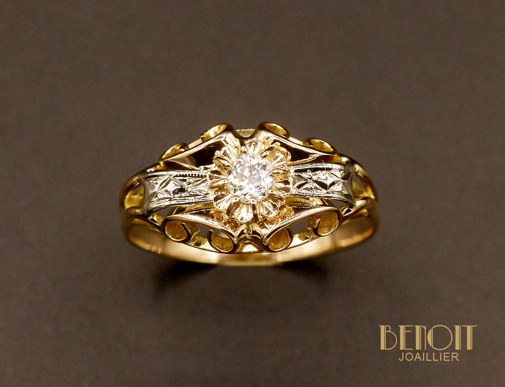 Bague Jonc Diamant 1950 - Image 2