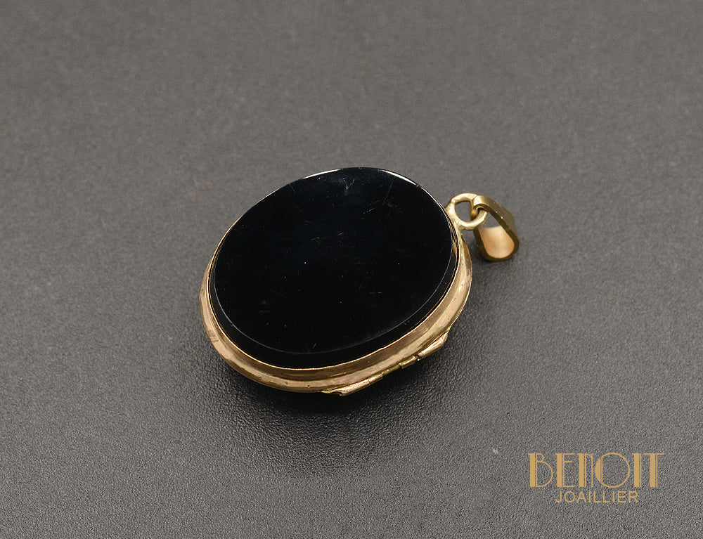 Pendentif Ouvrant Onyx Perles fines - Image 2