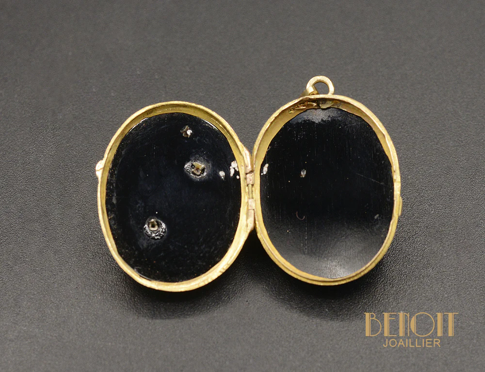 Pendentif Ouvrant Onyx Perles fines - Image 3