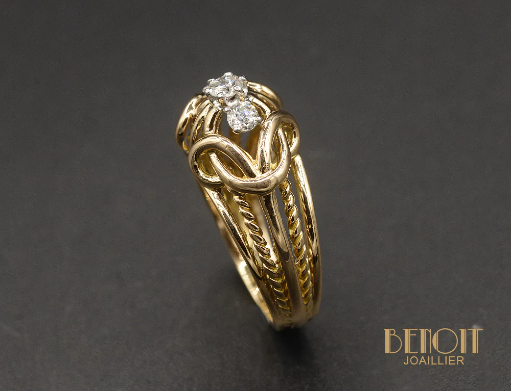Bague Cocktail Diamants 1950 - Image 3
