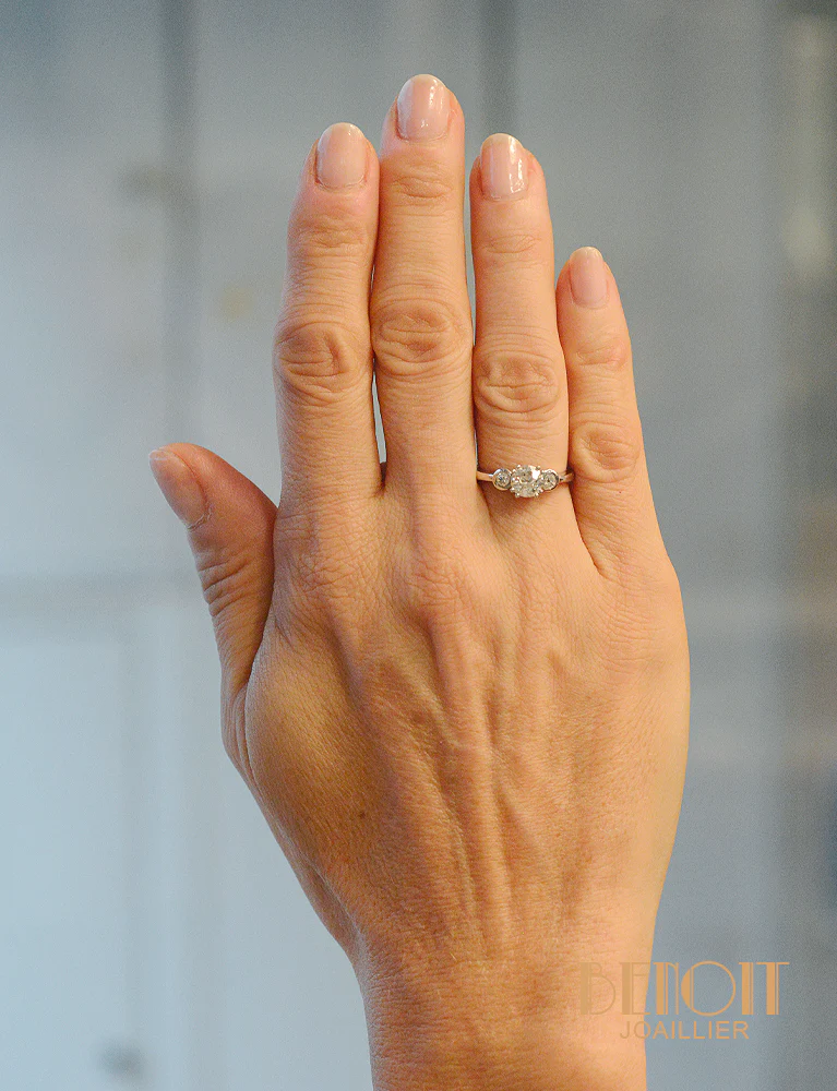 Solitaire en Platine Diamants - Image 5