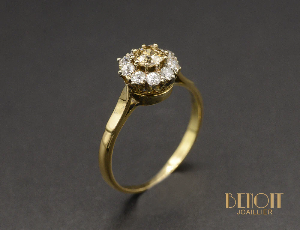 Bague Marguerite Diamant Jaune