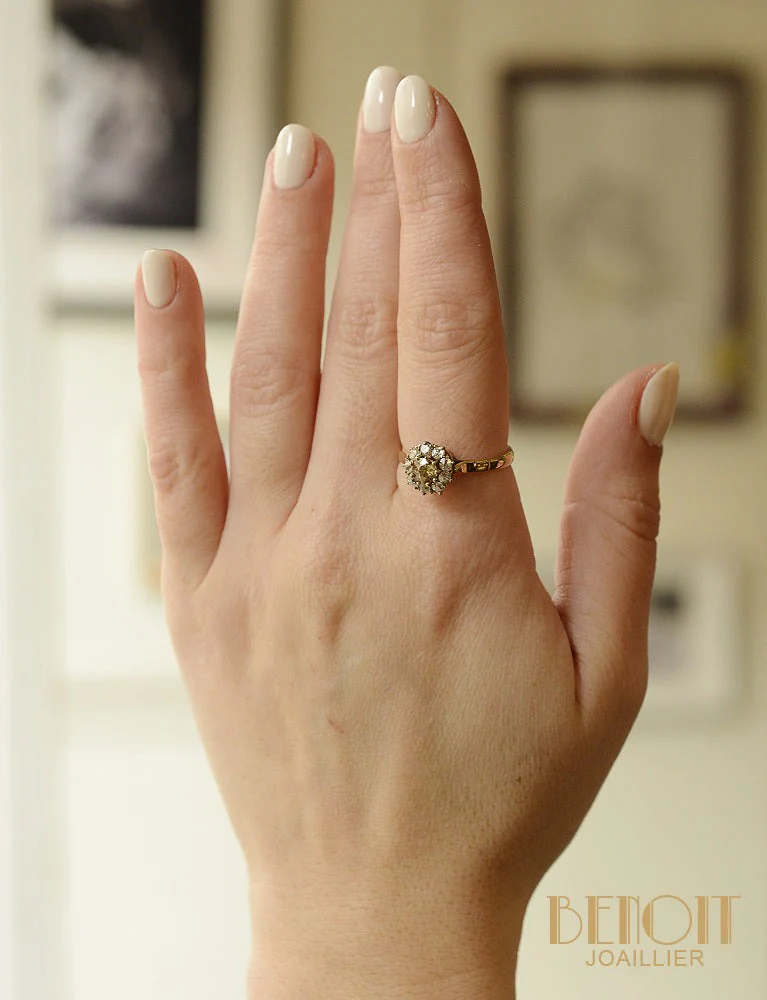 Bague Marguerite Diamant Jaune - Image 5