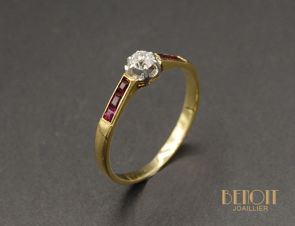 Solitaire Diamant Rubis Verneuil