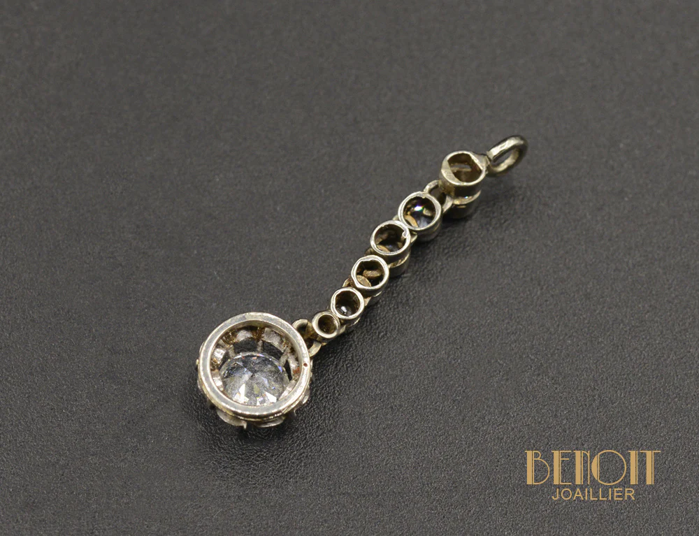 Pendentif 1930  or et Diamants - Image 3