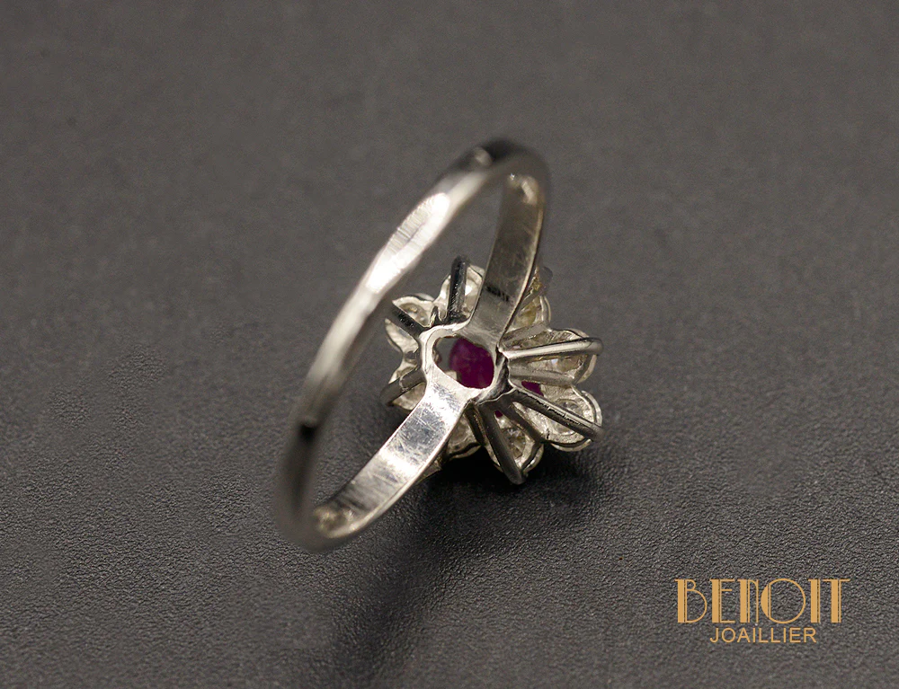 Bague Pompadour Rubis et Diamants - Image 4