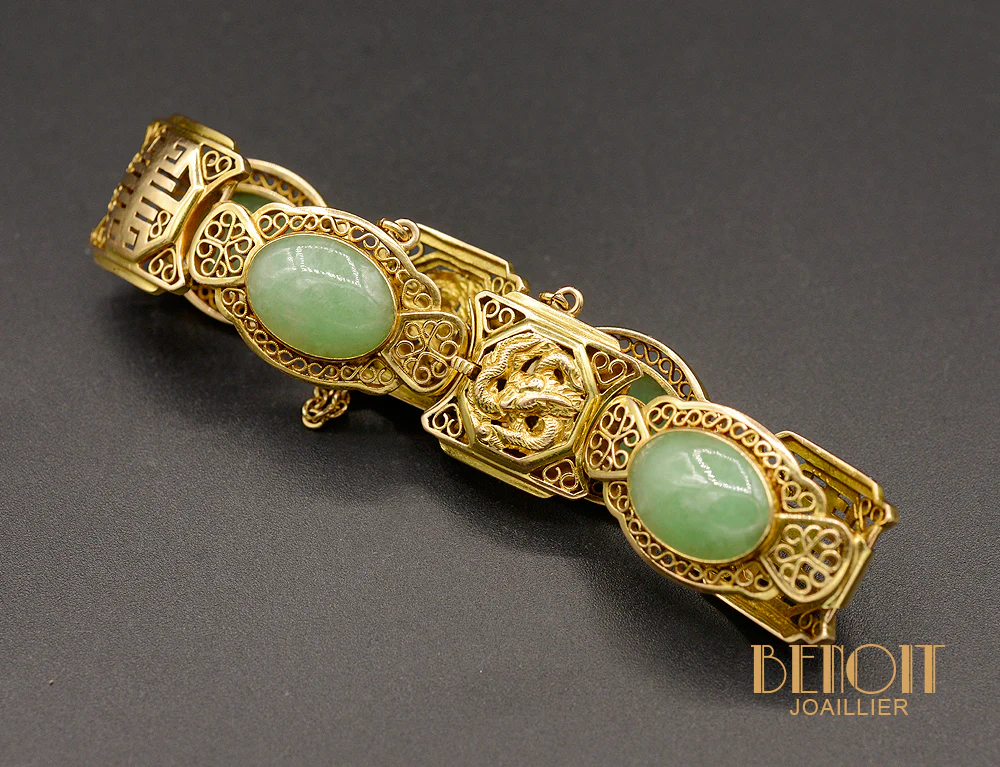 Bracelet Jade et Or - Image 2