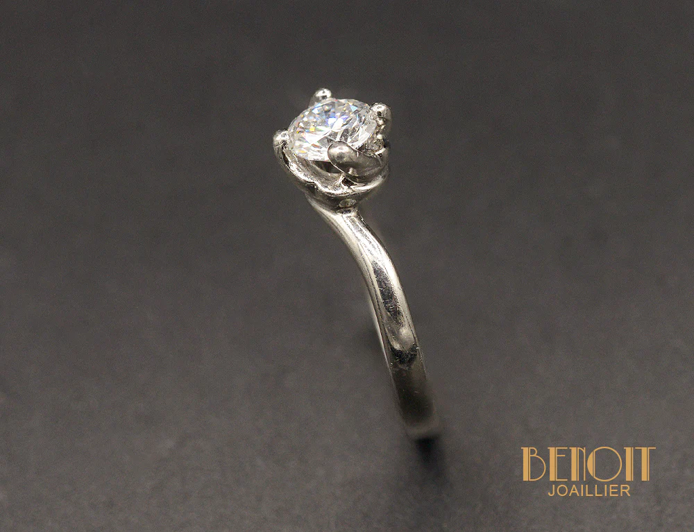 Solitaire Platine Diamant 0.50ct environ - Image 6