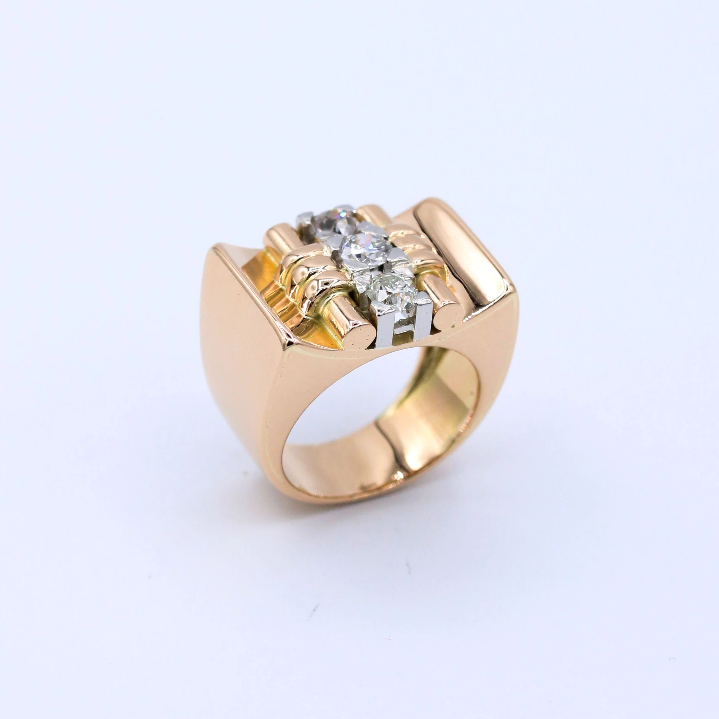 Bague Tank Or Rose Diamants - Image 3