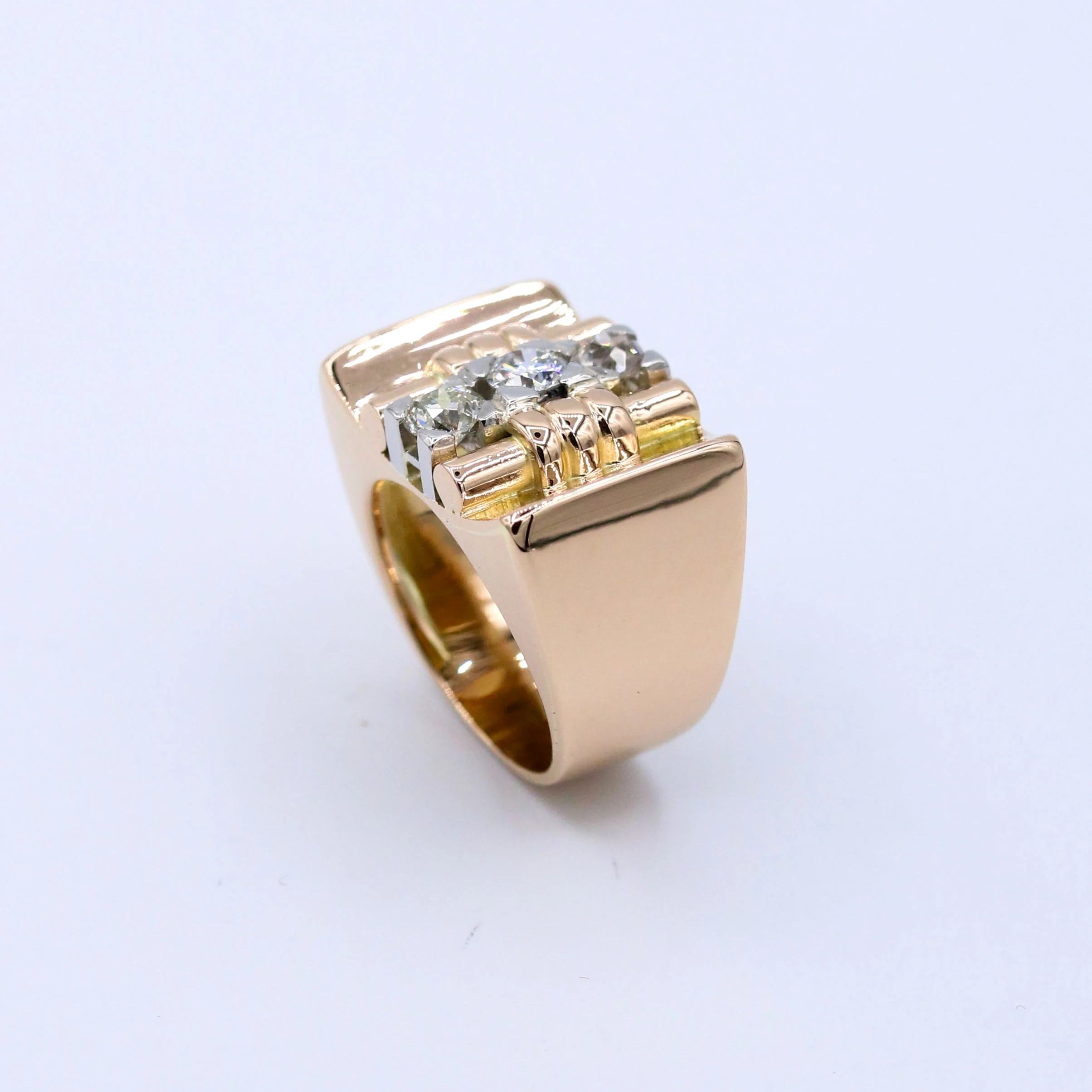 Bague Tank Or Rose Diamants - Image 5
