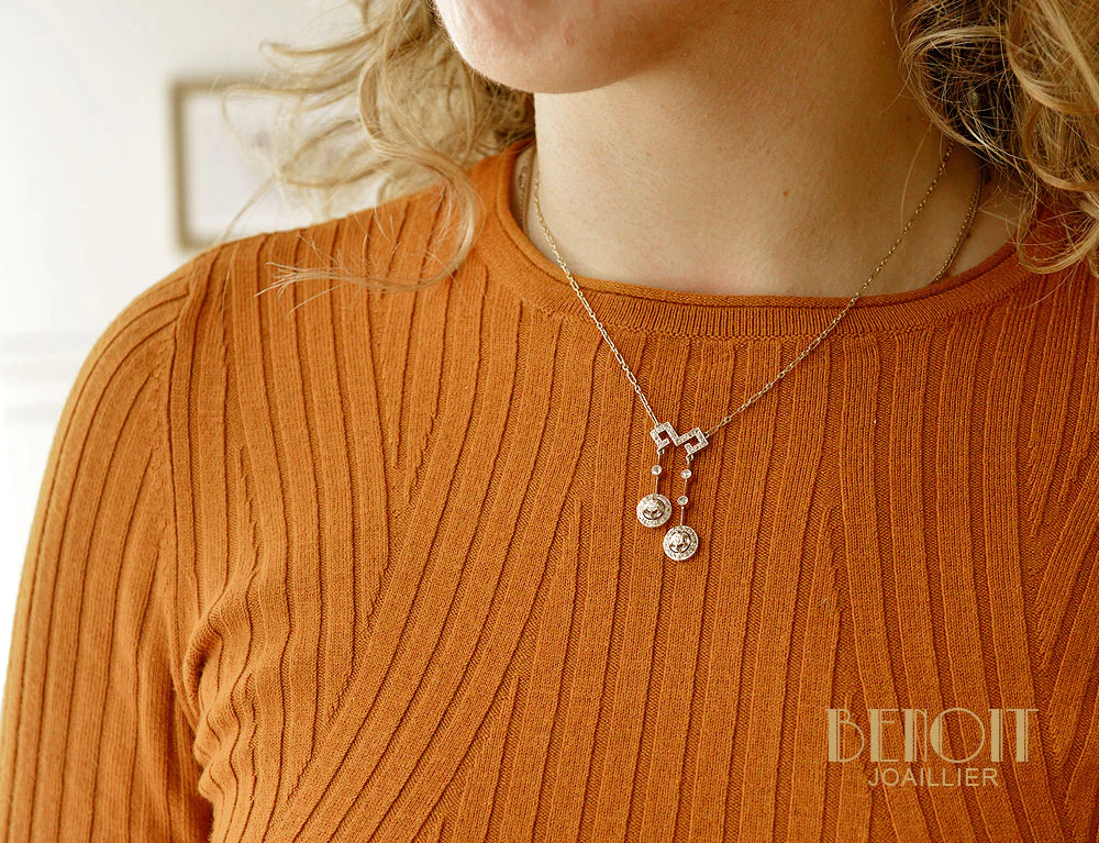 Collier Négligé Art Déco et Diamants - Image 5