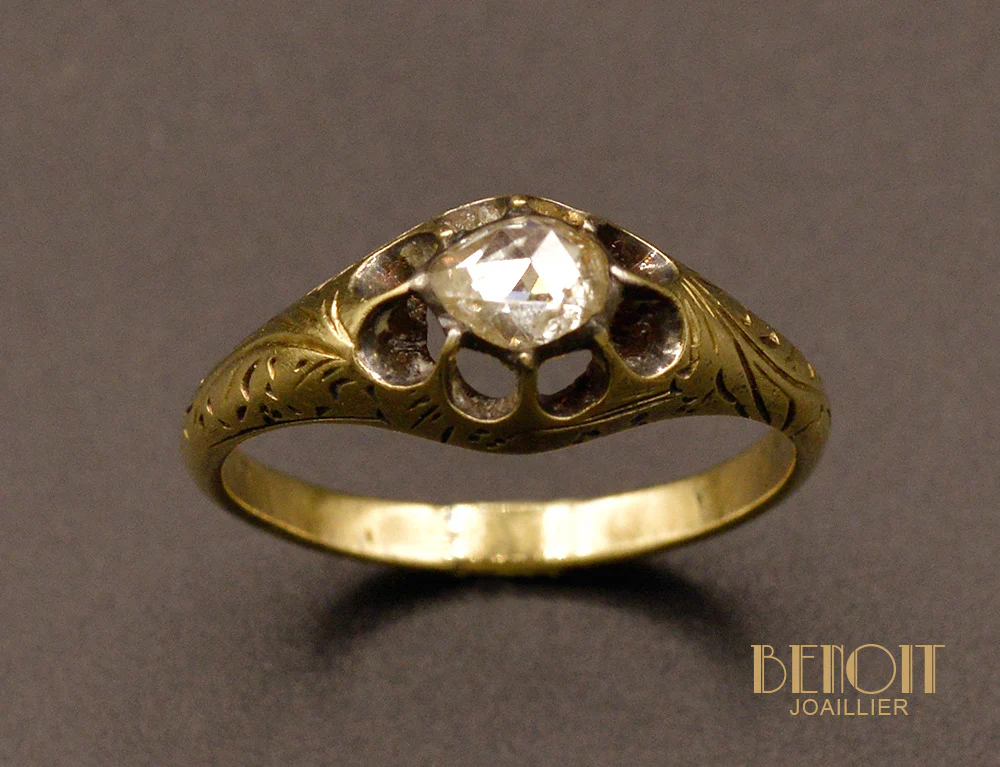 Solitaire Diamant XIXe Siècle - Image 2