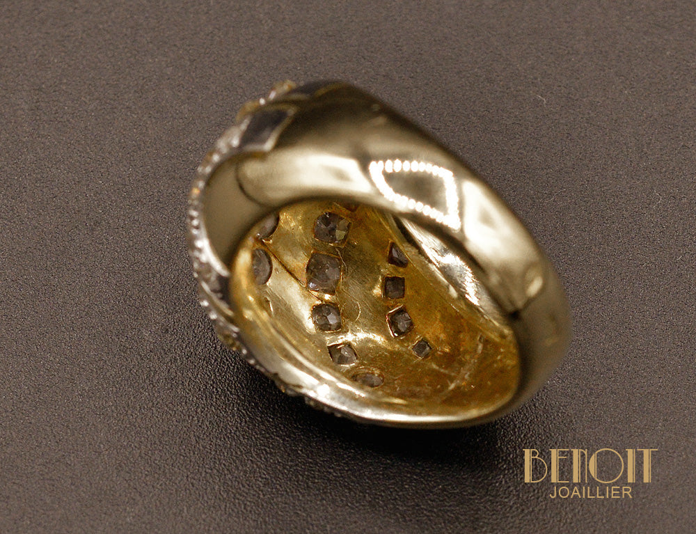 Bague Boule en Or Jaune et Diamants - Image 5