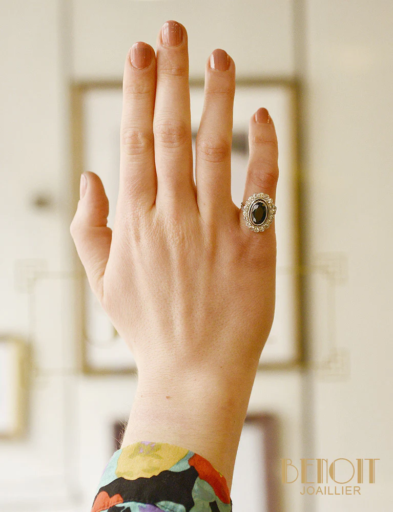 Bague Pompadour Saphir et Diamants - Image 5