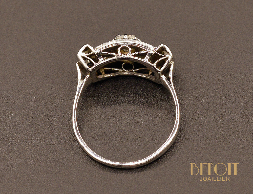 Bague Art Déco Diamants et Platine - Image 4