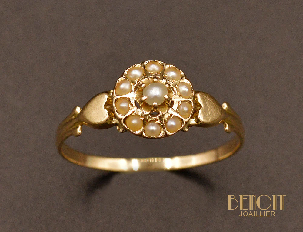 Bague ancienne Perles Fines et Or - Image 2