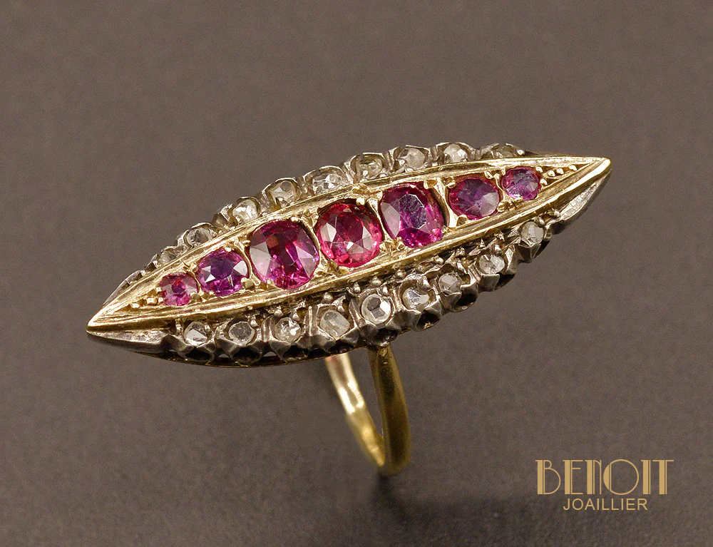 Bague Marquise Rubis - Image 3