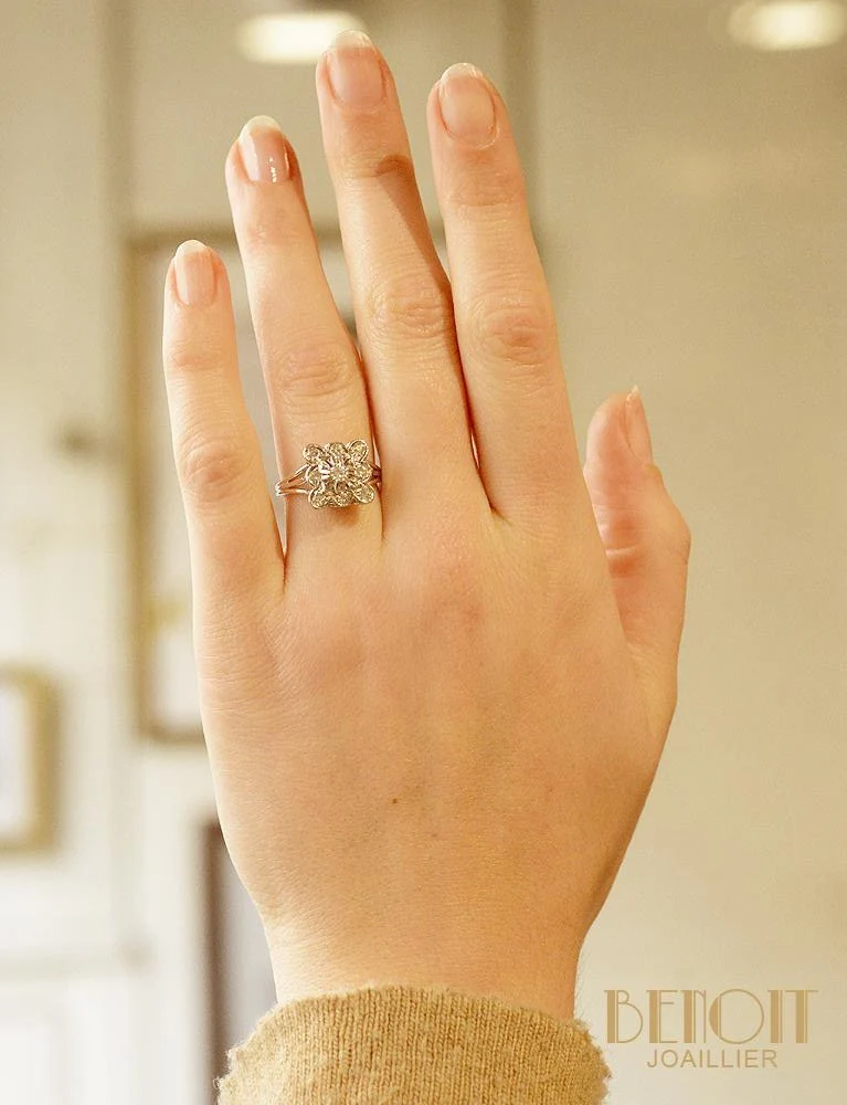 Bague Art Déco Or et Diamants - Image 6