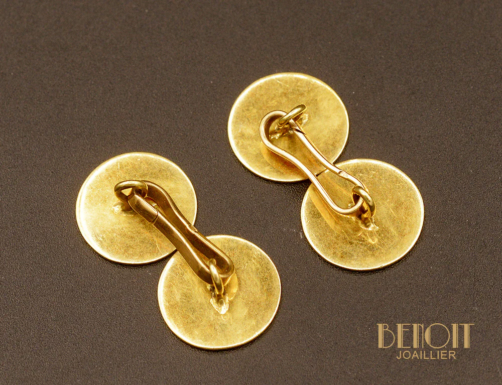 Boutons de Manchettes Or et Émail - Image 3