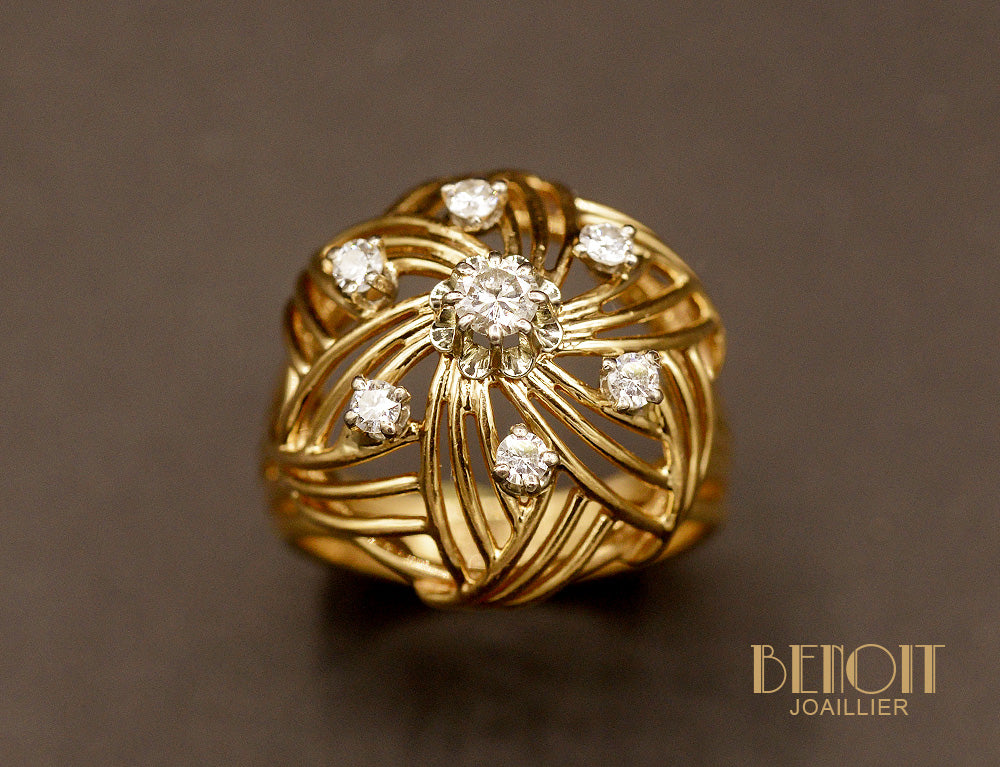 Bague Dôme 1950 Or et Diamants - Image 2