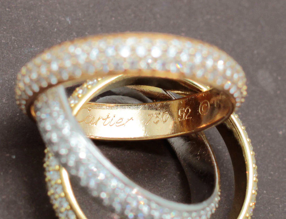 Alliance Cartier "Trinity" 3 Ors Pavée Diamants - Image 4