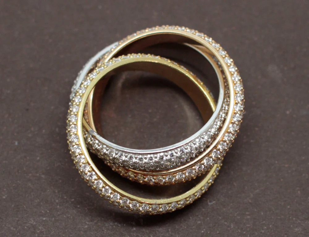 Alliance Cartier "Trinity" 3 Ors Pavée Diamants - Image 6