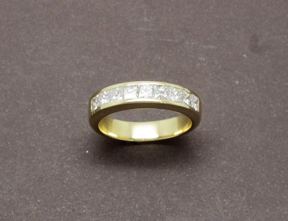 Alliance Demi Empierrée Diamants Or Jaune - Image 2