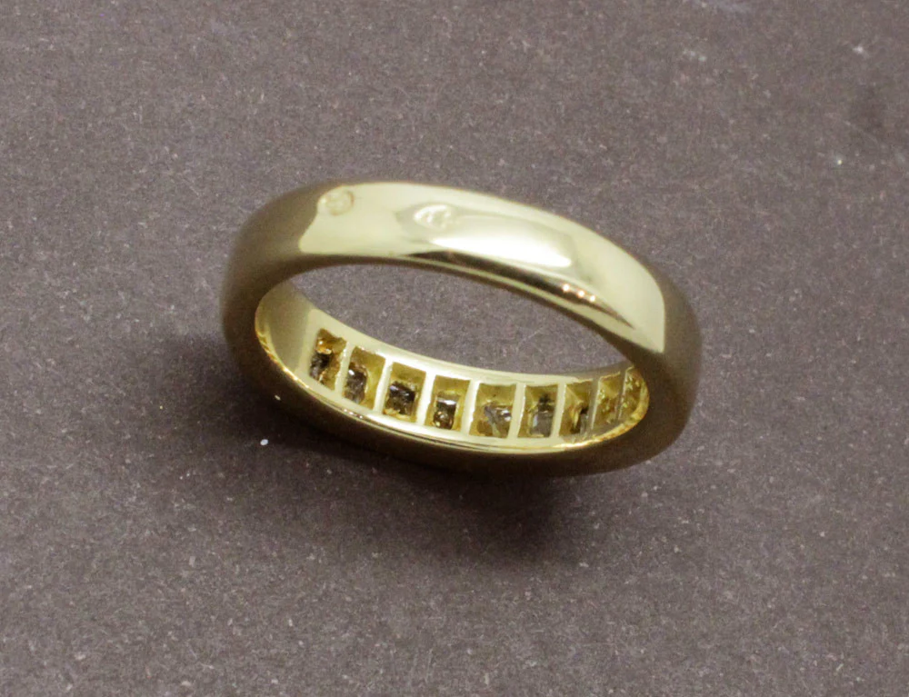 Alliance Demi Empierrée Diamants Or Jaune - Image 5