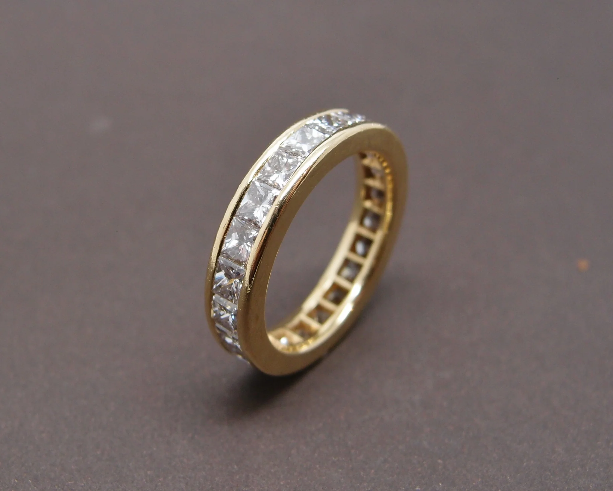 Alliance Diamants Princesse 4.41 Carats Or Jaune (taille 57)
