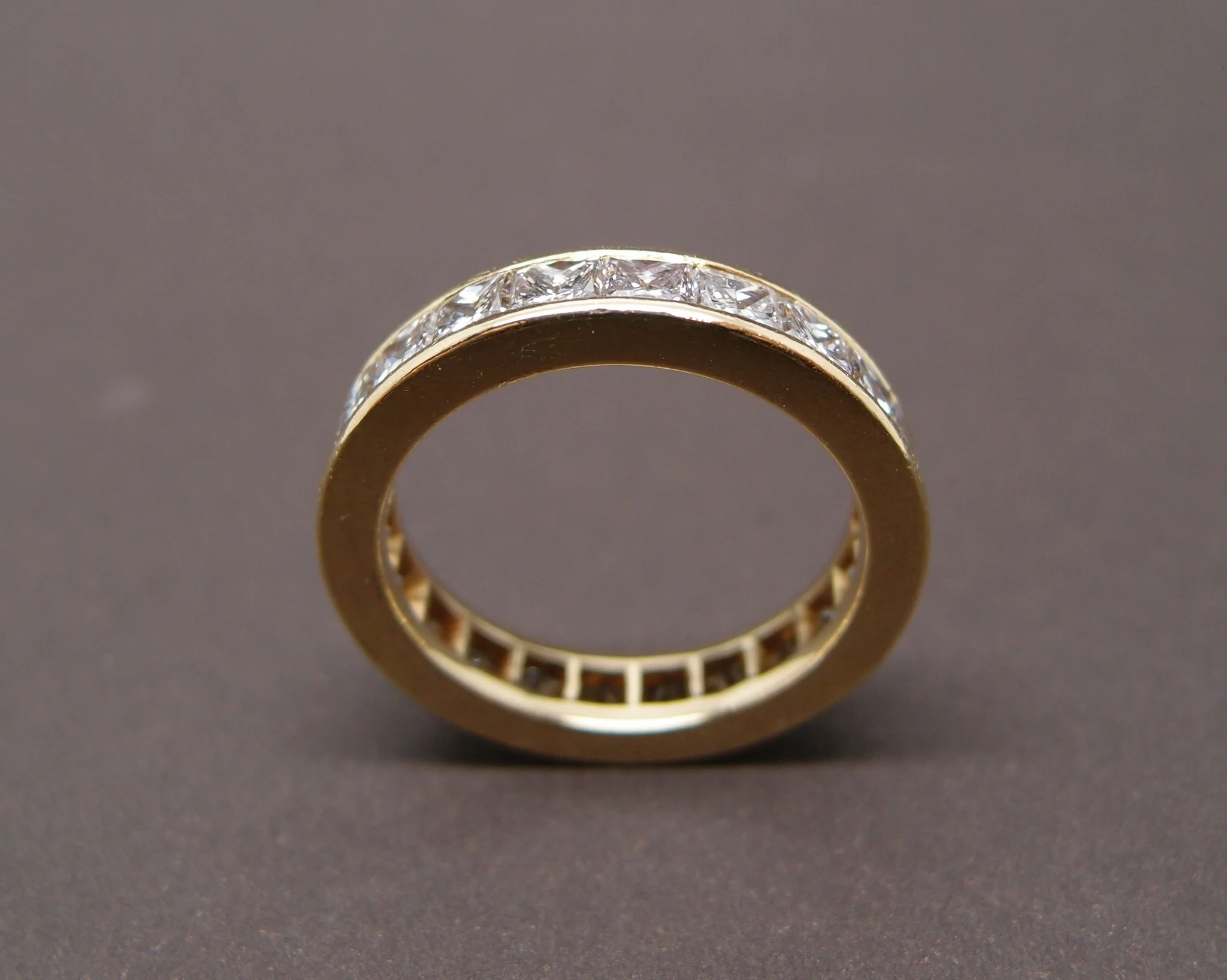 Alliance Diamants Princesse 4.41 Carats Or Jaune (taille 57) - Image 2