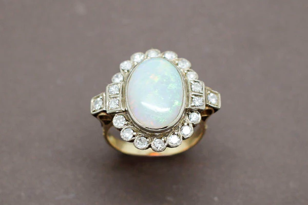 Bague 1900 Opale et Diamants - Image 2