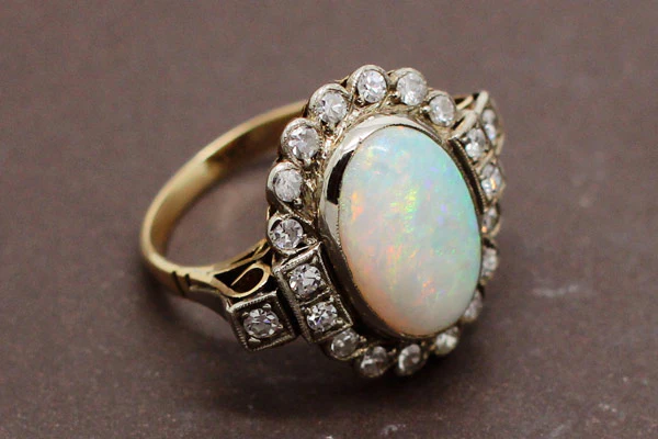 Bague 1900 Opale et Diamants - Image 7