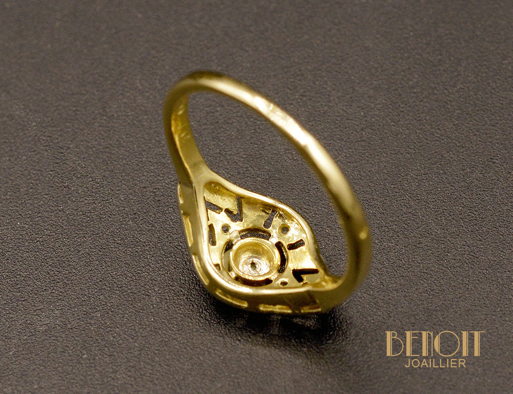 Bague 1920 en Or Blanc et Diamants - Image 4