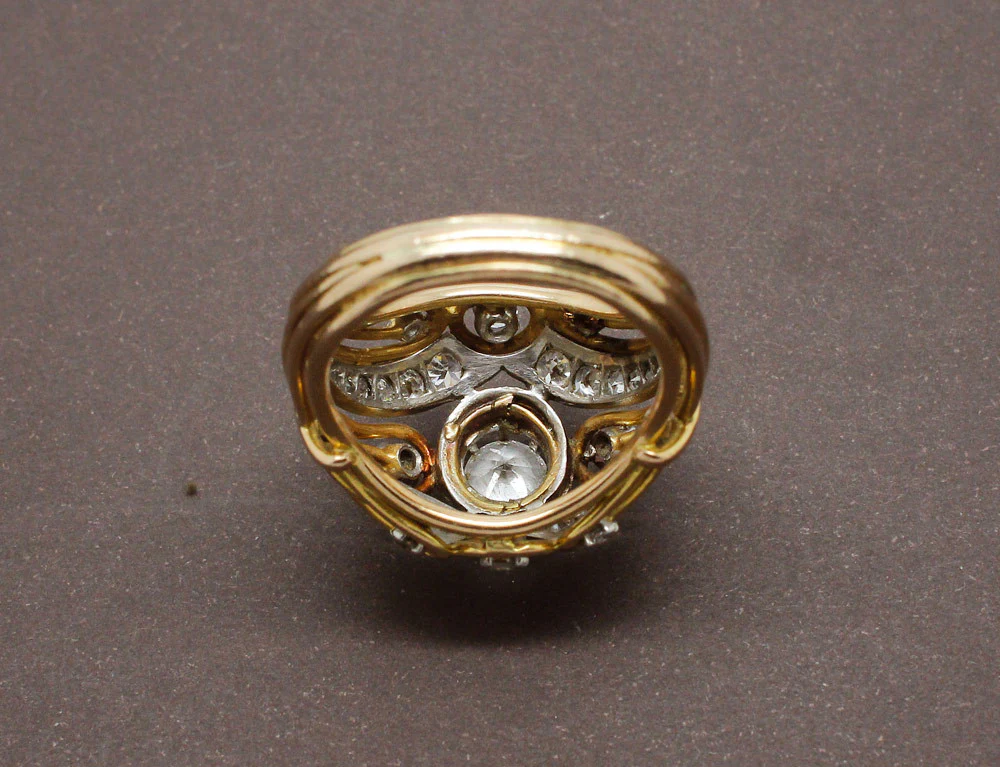 Bague 1950 en Or Platine et Diamants - Image 6