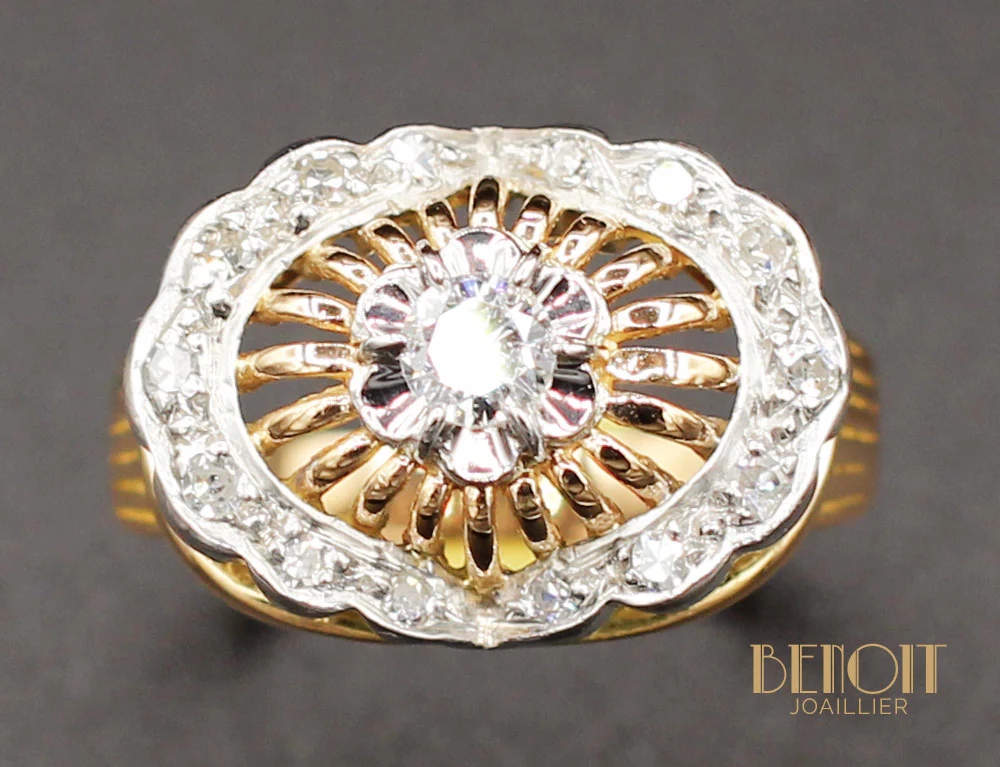 Bague 1950 Or Diamants - Image 3