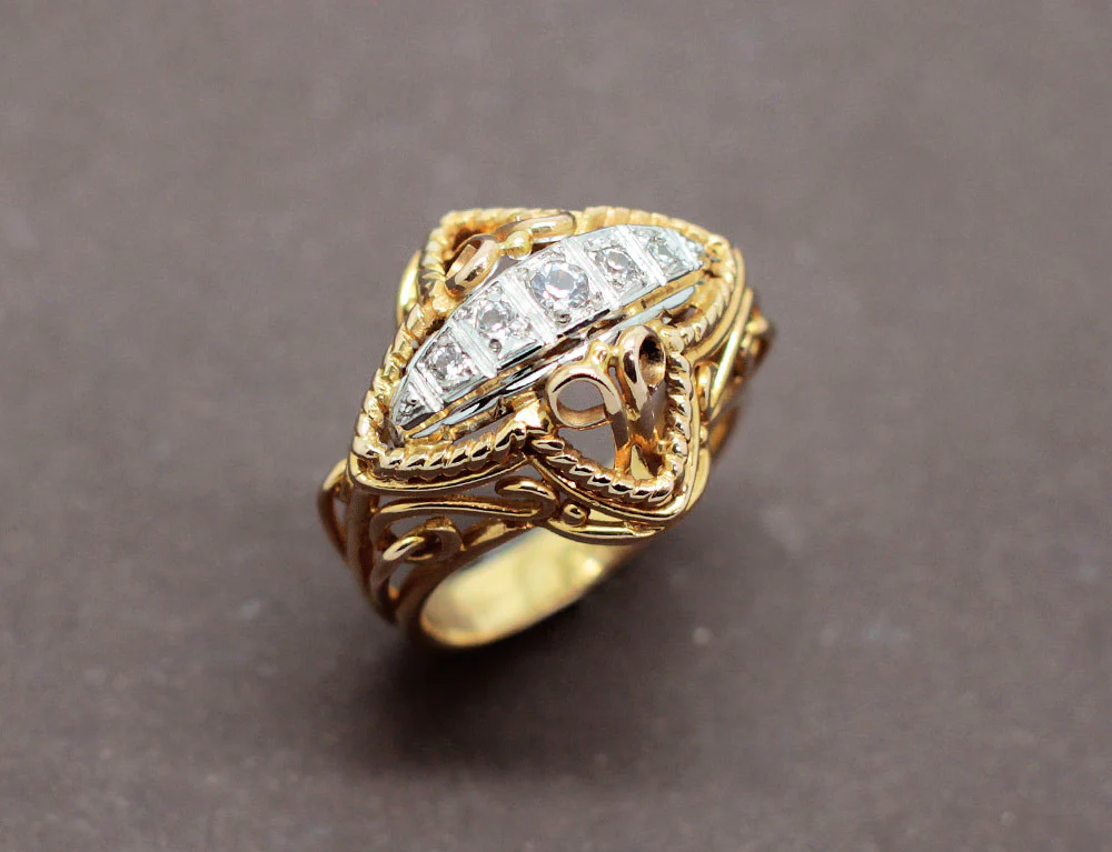 Bague 1950 Or et Diamants