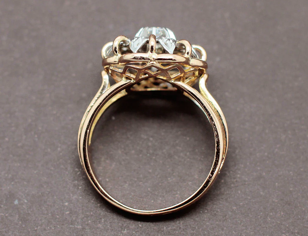 Bague 1950 Or Jaune et Diamants - Image 5