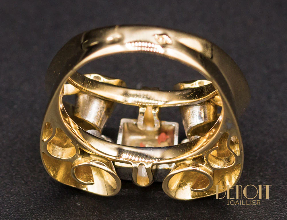 Bague 1950 Or Rose Diamant - Image 7