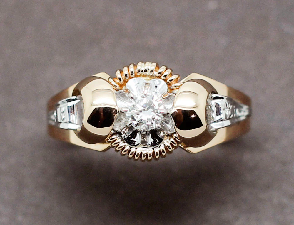 Bague 1950 Or Rose Diamant - Image 3
