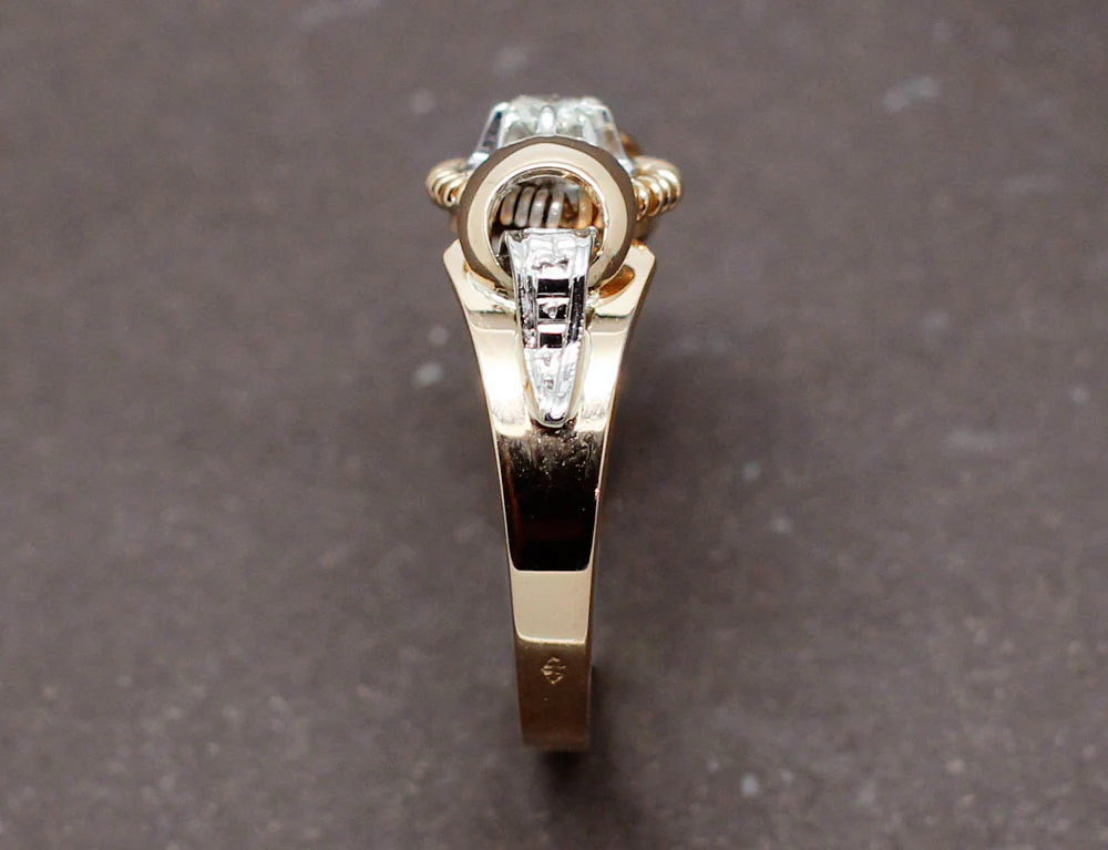 Bague 1950 Or Rose Diamant - Image 4