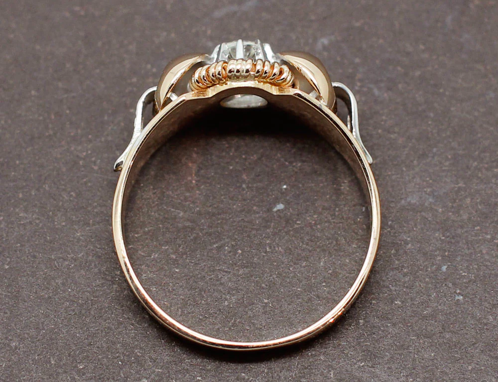 Bague 1950 Or Rose Diamant - Image 5