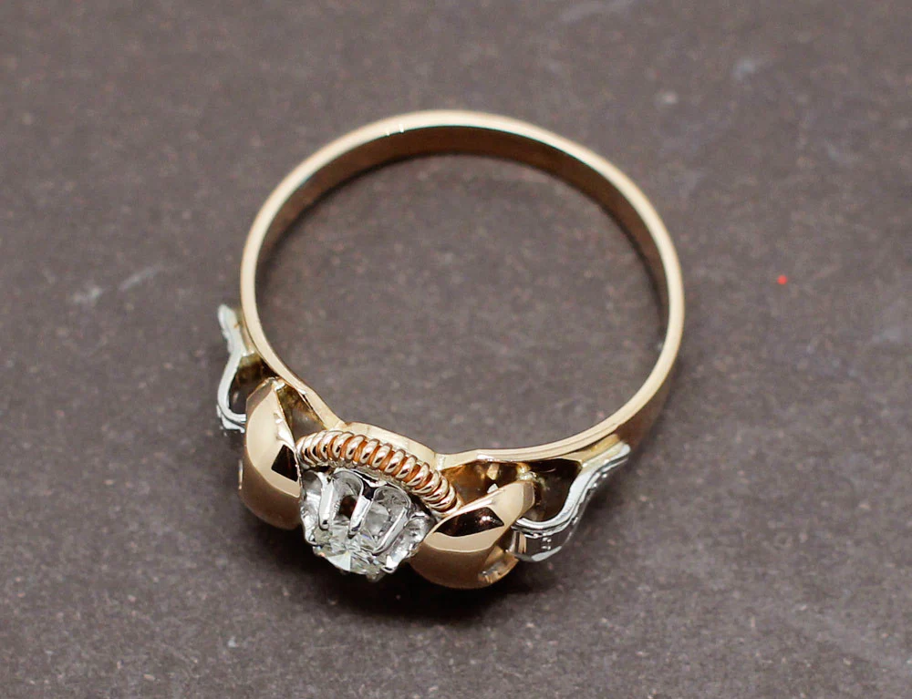 Bague 1950 Or Rose Diamant - Image 6
