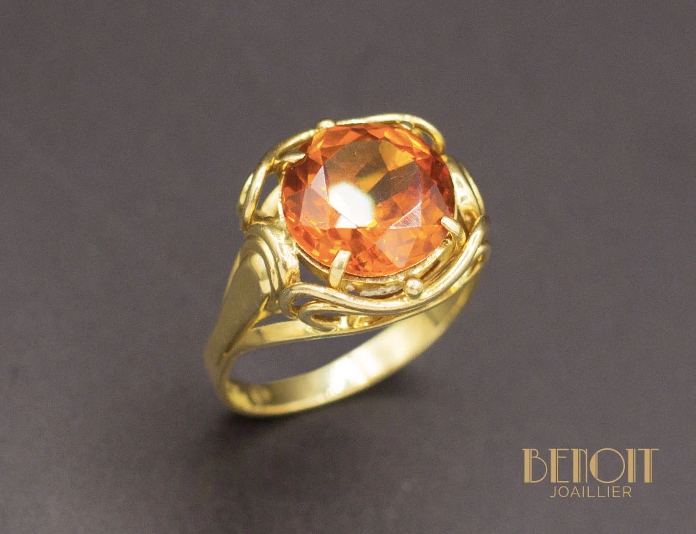 Bague 1950 Topaze Or Jaune