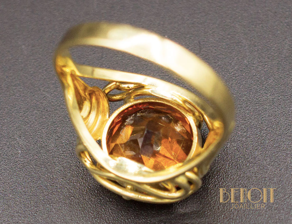 Bague 1950 Topaze Or Jaune - Image 6