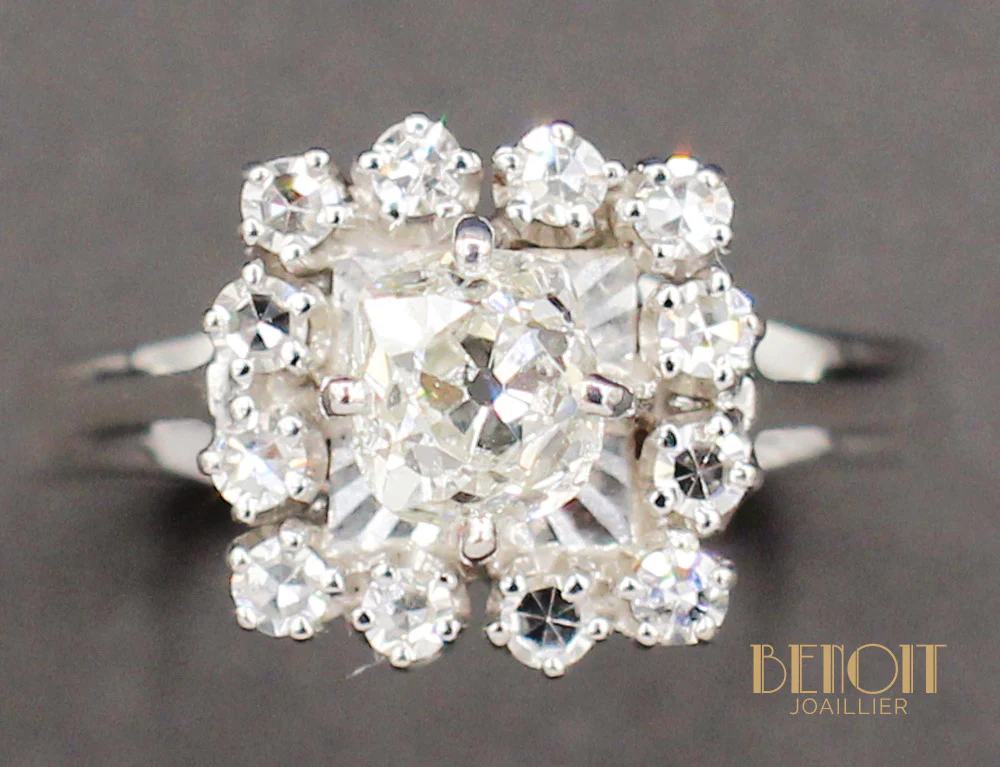 Bague 1960 Or Blanc Diamants - Image 3