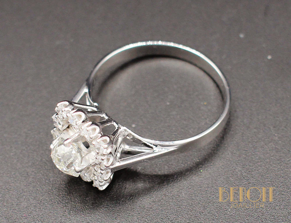 Bague 1960 Or Blanc Diamants - Image 4