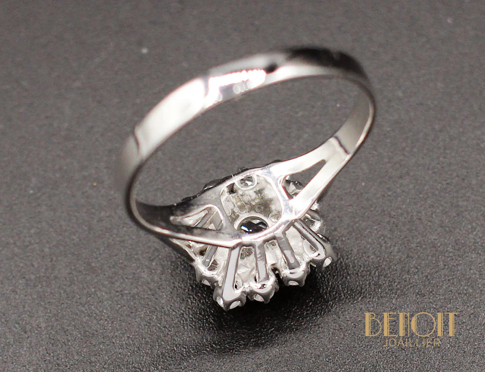 Bague 1960 Or Blanc Diamants - Image 6