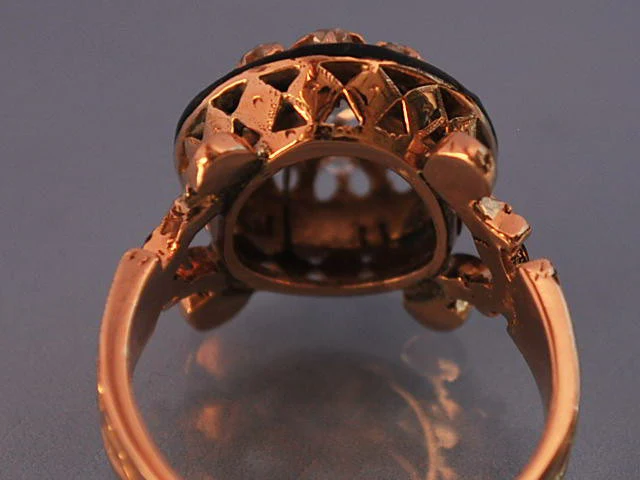 Bague 19e or diamants et Email - Image 2