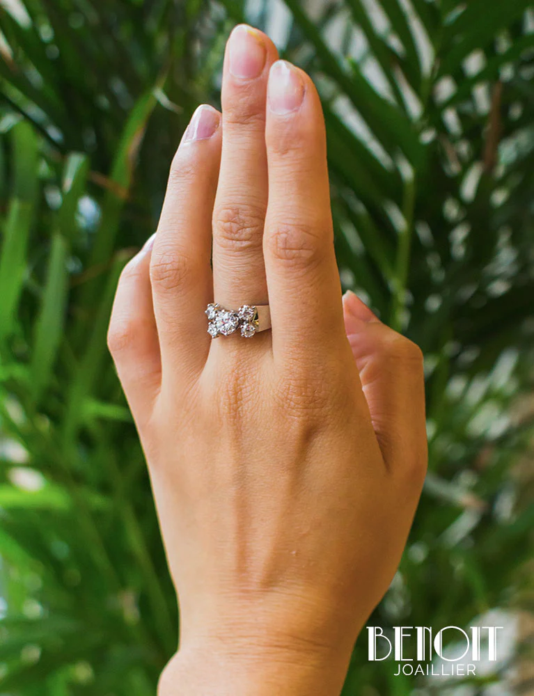 Bague 5 Diamants Platine - Image 7