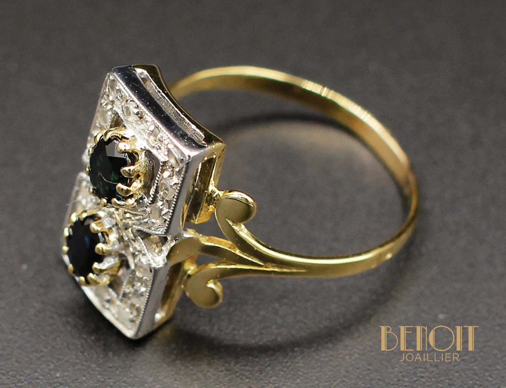 Bague "8" Saphirs Diamants - Image 4